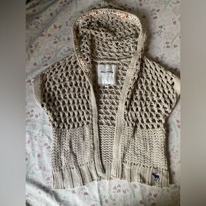 Abercrombie & Fitch Women's Beige Open-Knit Cardigan